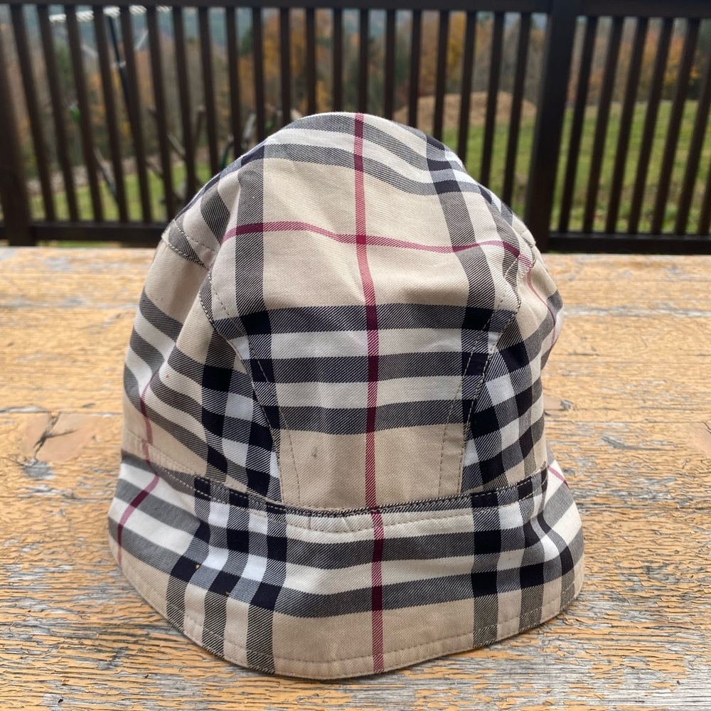 Burberry London Nova Check Plaid Cotton Hat with Bow M Medium - Picture 4 of 7